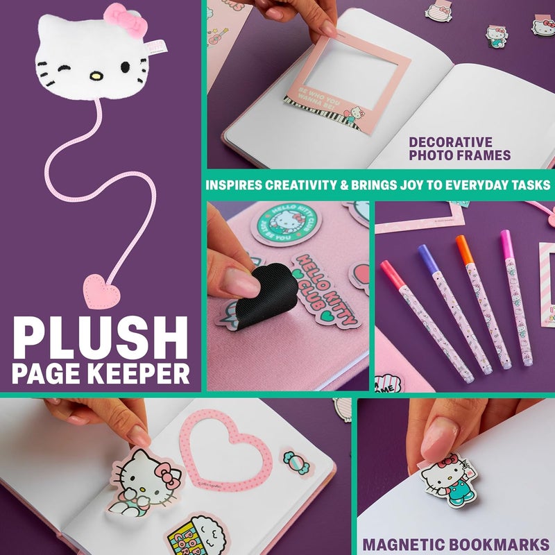 Get Trend Hello Kitty Sanrio Scrapbook Kit for Kids with Notebook, Stickers, Pens, Bookmarks, Frames, Patches, Kawaii Art Supplies, Gifts for Kids (Multi Hello Kitty) - Image 4